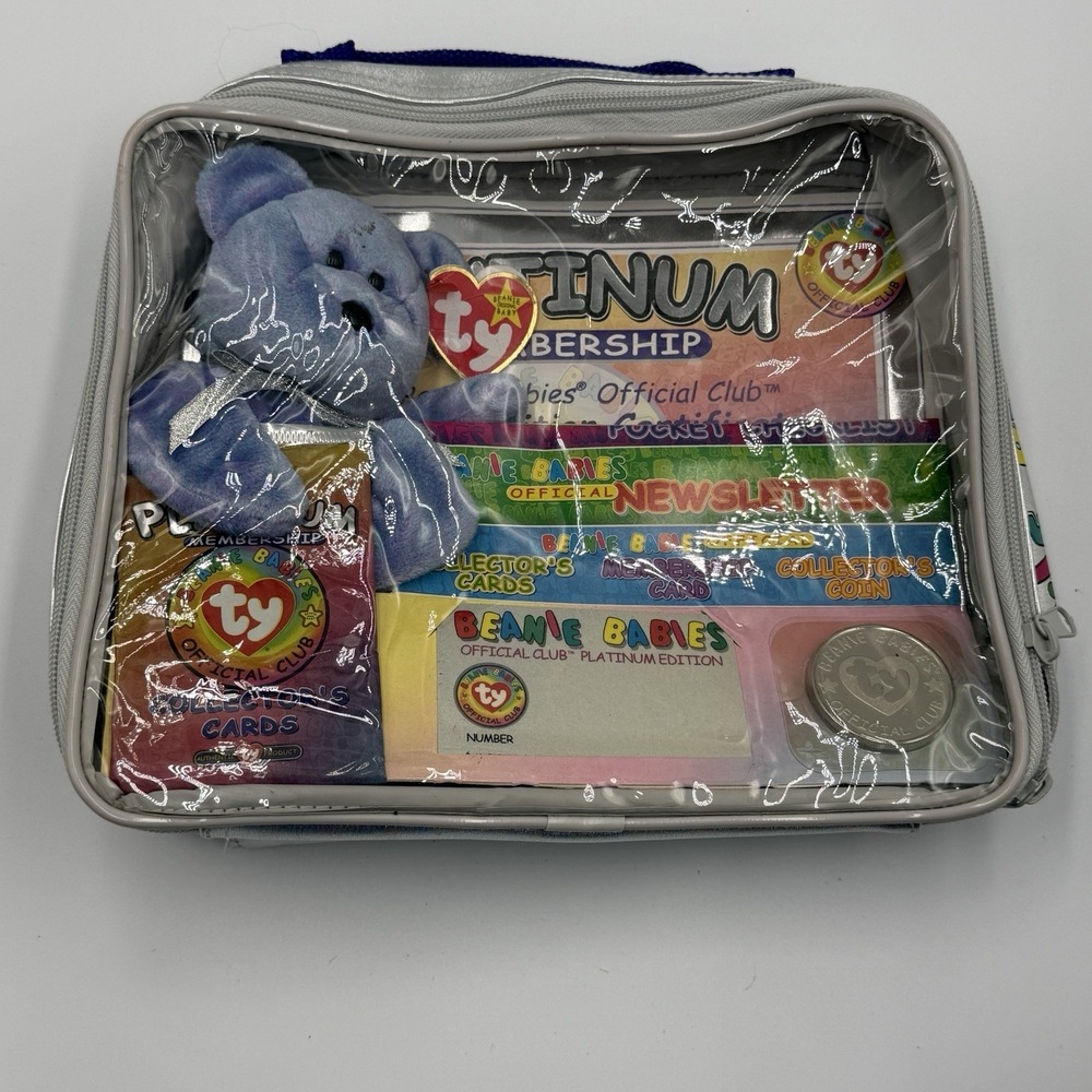 Ty Beanie Babies Clubby II Platinum Club Case Set w Coin & Cards